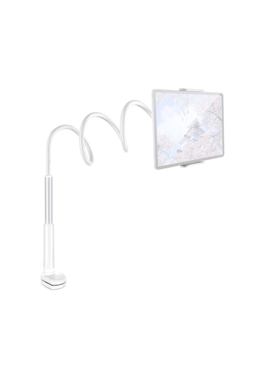 Tablet Akıllı Telefon Desteği Çift Kullanımlı Çevrimiçi Ipad Uyku Kolu İçin Ders Desteği 360 Döndürme Uyumlu 4-10,6 İnç - Gümüş Ve Beyaz