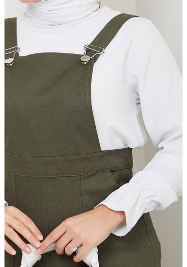 Gülru Cepli Gabardin Tulum 1587 - Haki Haki