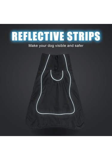 Geeksen Köpek Isılandırıcı Montu - Yüksek Yakalı, Yansıtıcı Şeritli, Su Geçirmez, Kürk Döşemeli, Asker Yeşili L Ya002q031