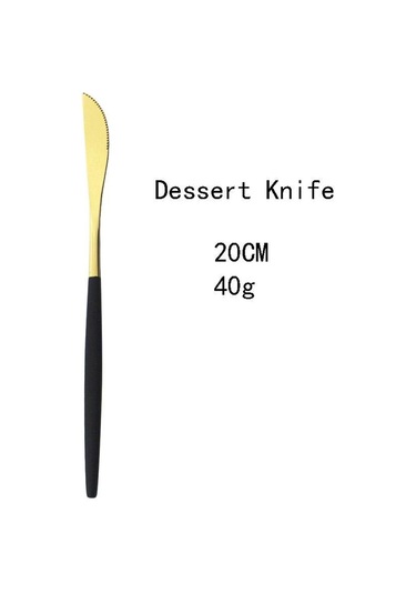 6 Adet Siyah Altın Tatlı Bıçak Seti Meyve Bıçağı Yemek Takımı Çatal Bıçak Takımı Ayna Paslanmaz Çelik Mutfak Sofra Takımı Sofra Gümüş Siyah & Gümüş Gümüş - Siyah
