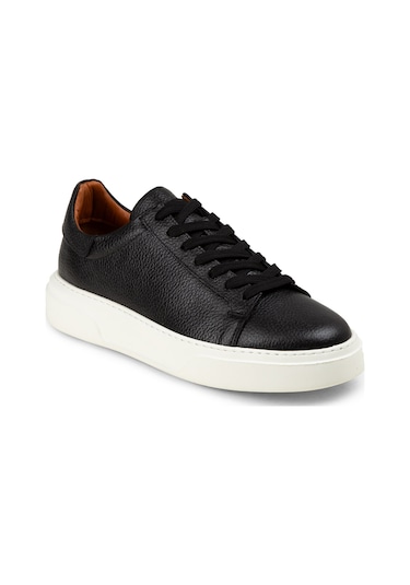 Deery Erkek Siyah Hakiki Deri Sneaker Ayakkabı - 04651msyhe01