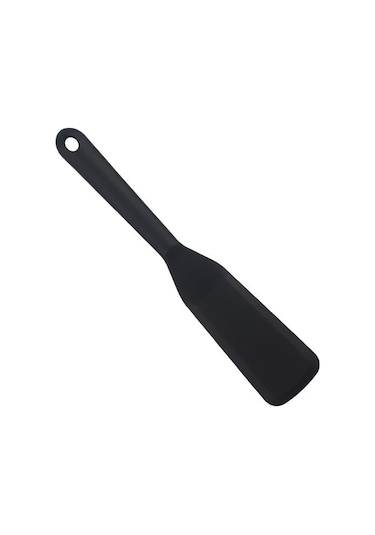 Siyah İyi Kızartma Spatula Yapışmaz Aşçı Balık Uzun Saplı Silikon Tava Kızarmış Kürek