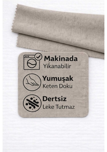 Perdeyap1980 Taş Rengi Ada Fon Perde Tek Kanat 1/3 Sık Pile Taş Rengi