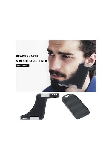 Mufunye Silikon Sakal Şekillendirici Ve Jilet Bileme Aleti - Pratik Ve Dayanıklı Erkek Bakım Seti, Siyah