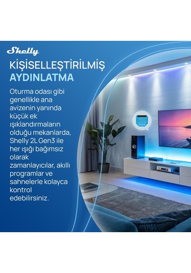 Shelly 2l Gen3 Nötrsüz 2 Kanallı Akıllı Röle