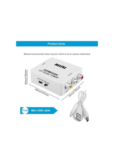 Hdmi To Rca Tos Av Çevirici Dönüştürücü Converter Tv Tüplü Televizyon