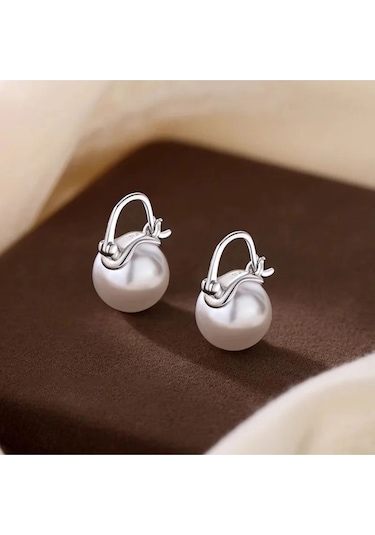 925 Ayar Gümüş 10 Mm İnci Küpe