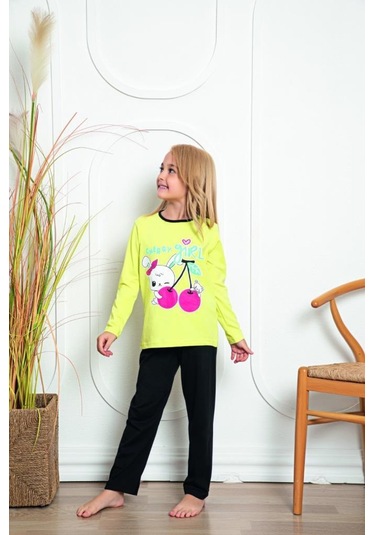 Donex Kız Çocuk Baskılı Uzun Kollu Pijama Takımı 523 001