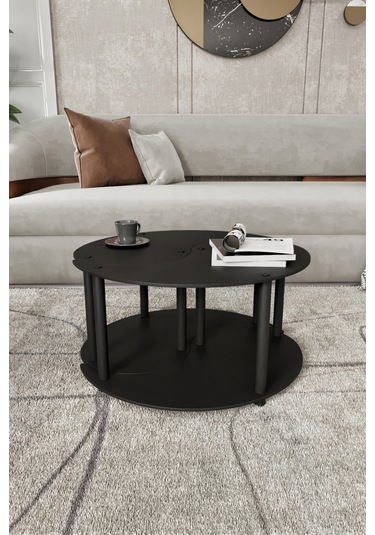 Yin Yang Unıty Serenıty Orta Sehpa 2 Li Siyah 70 Cm Siyah