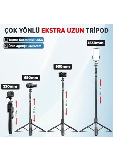 Jst40 Alüminyum Monopod Selfie Çubuğu Kumandalı Uyumlu