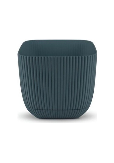 Omnipazar Krs-384 Dekoratif Plastik Mercan Kare Saksı 4 Litre No 4 Gece Mavisi