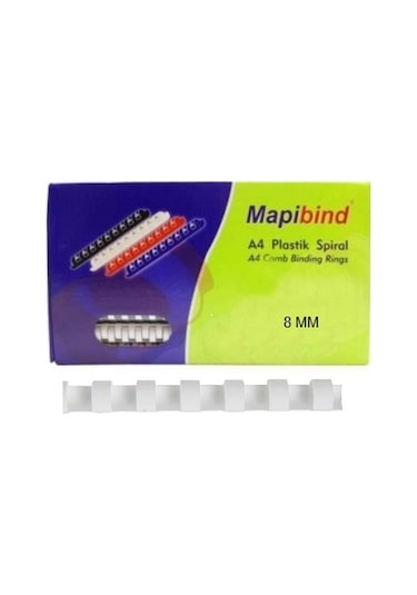Mapi Spiral Plastik 8 Mm Beyaz