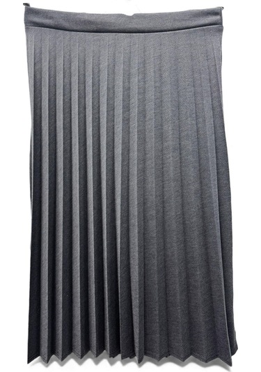 Eren Style Pileli Pamuklu Diyagona Beli Lastikli Etek 95 Cm - 38-50 Gri