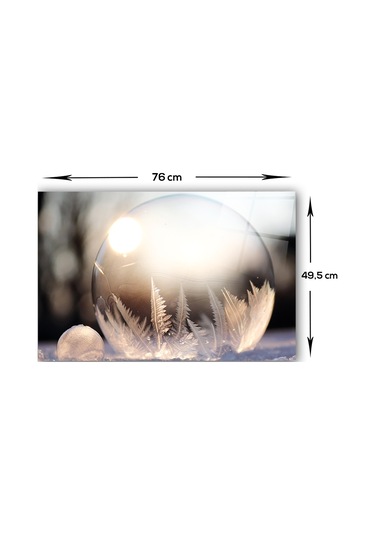 Decorita Kış Küresi Desenli  Cam Ocak Arkası Koruyucu 49.5cmx76cm