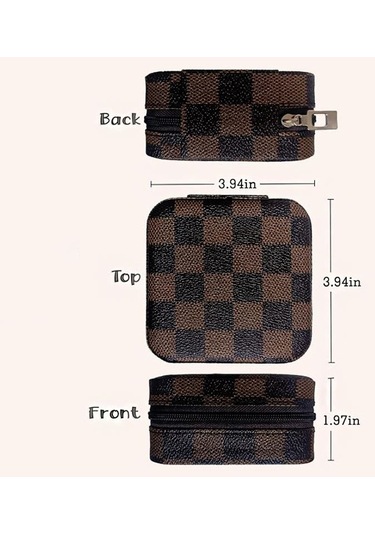 Chavin Kahve Deri Seyahat Yüzük Küpe Kolye Takı Kutusu St1-66khv Kahverengi