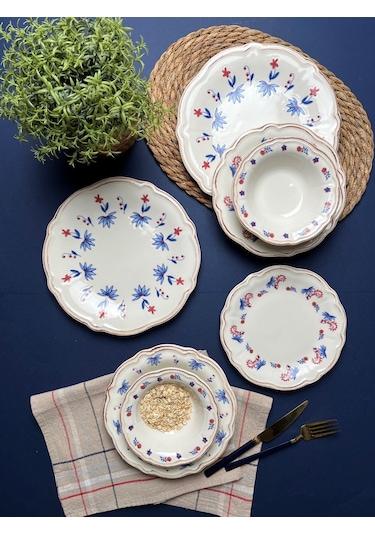 Porser Pamela Yemek Takımı 6 Kişilik 24 Parça Fly24ykprs1055 Çok Renkli