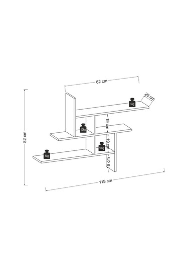 Germen Duvar Rafı Meşe