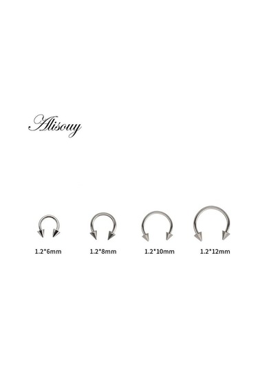 Novahub Çok Renkli 1 Adet Renkli Paslanmaz Çelik At Nalı Spike Burun Septum Yüzükler Kaş Tragus Küpeler Vücut Pirsing Nariz Takı Piercing 6mm Çok Renkli Çok Renkli