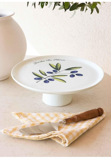 The Mia Olivos Ayaklı Servis Tabağı 10x30 Cm Çok Renkli