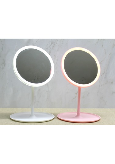 River World Led Işıklı Makyaj Kullanımına Uygun Yuvarlak Ayna Çok Renkli