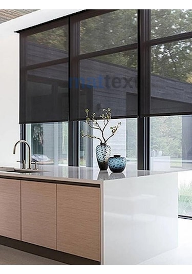 Siyah Sun Screen Stor Perde Siyah