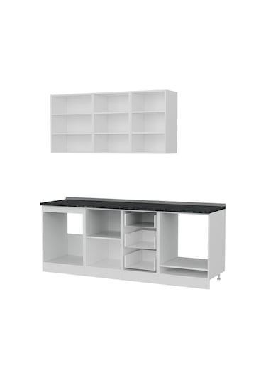 Minar 215 Cm Mutfak Dolabı Beyaz Dore 215-d3