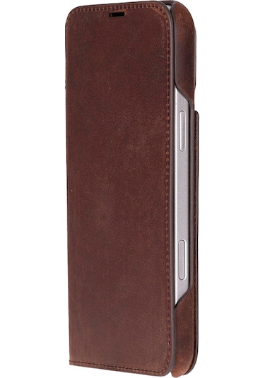 Bloomcase Sonat Mahogany Saddle Hakiki Deri iPhone Uyumlu 17 6.3" Folio Kılıfı Kahverengi