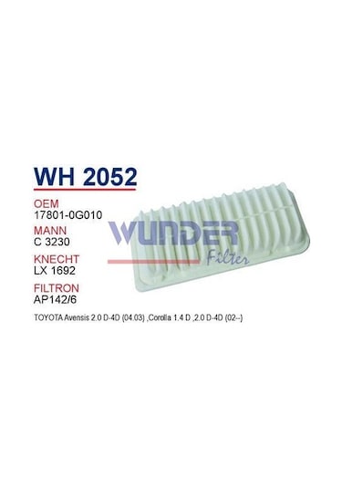Wh 2052 Toyota Corolla Uyumlu - Avensis D4D Diesel -08 17801-0G010