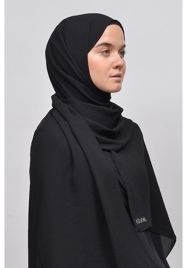 Altobeh Caz Krep Tesettür Kadın Şal - Siyah