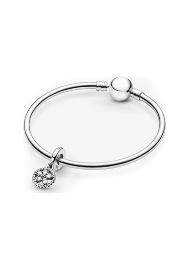 Nur Silver Taşlı Çiçek Sallantılı Gümüş Charm Nur-bl00318