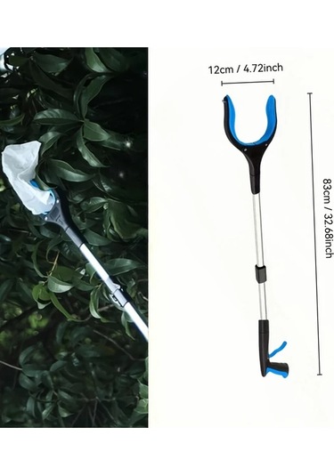 Xuweiwei Katlanabilir Alıcı Alet 3 Katlanabilir Model Mavi Hafif Alüminyum Uzatma Kolu Yaslilar Ve Hareket Engelliler Icin Ideal Kompakt Ev Aksesuari