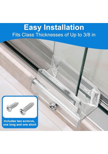 Ximistore9 3/8 İnç Cam Kayar Duş Kapısı Altı Rayı, Akrilik Şeffaf Ray Rehberi, Vidalı Yer Değiştirme Parçası - 2 Adet Diğer