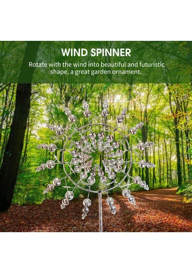 Yunboo Rüzgar Gücüyle Dönen Metal Bahçe Dekorasyonu - 31 Cm Çapında Parlak Rüzgar Gülü