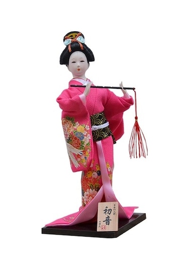 Lijinxu Magideal 30 Cm Japon Kimono Geyşa Bebek Geleneksel Kırmızı