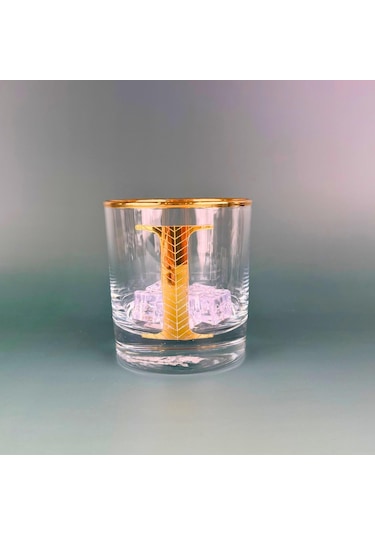 Perlotus I Harfli Gold Altın Yaldızlı Viski Kadeh Bardak Jumbo Serisi Şeffaf