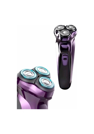 3 Bıçaklı Döner Başlıklı Sakal Sıfır Alma Tıraş Makinesi Profesyonel Paslanmaz Çelik