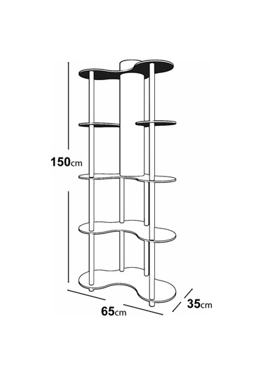 Ravilo Mariposa Dekoratif Raflı Lambader Ceviz Ceviz