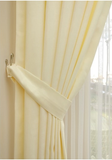 Evdepo Home Deniz Soft Pileli Fon Perde Krem