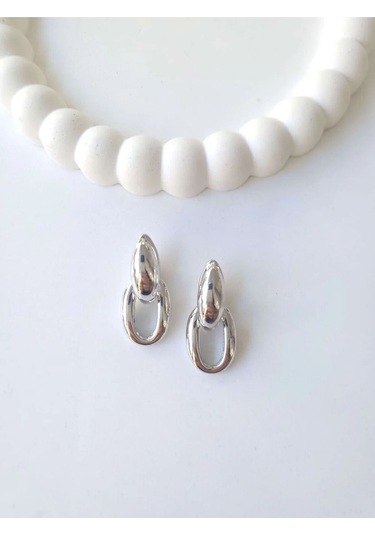 Çelik Silver Hoop Küpe Sevgiliye Hediye