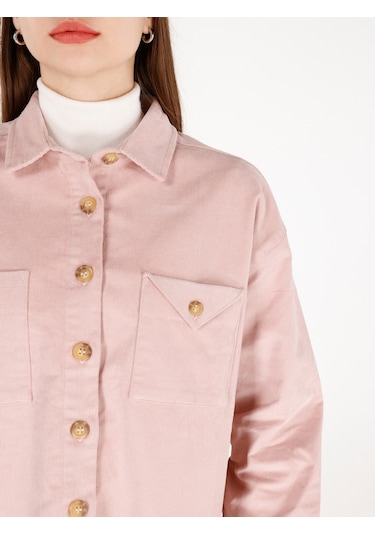 Colins Pembe Kadın Gömlek U.kol Cl1071167 Q1.v1 Plı Pembe