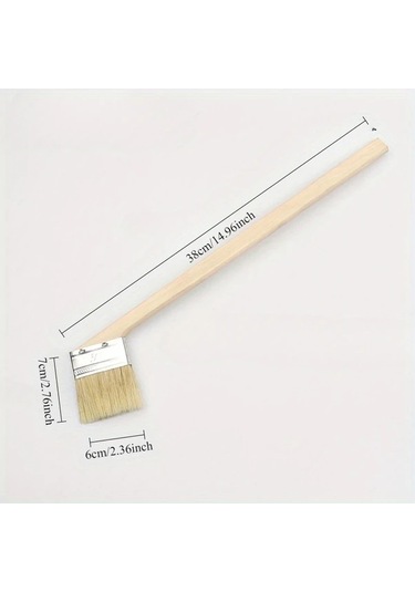 Willowhaven Ahşap Saplı Plastik Fiber Fırça 38 Cm Uzun Esnek Dayanıklı Dekoratif Boyama