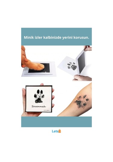 Bebek El Ayak İzi Fotoğraf Çerçevesi Mürekkepsiz Baskı Kiti İle Güvenli Anı Saklama Seti