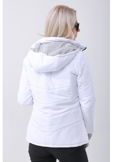Barbora Günlük Su Geçirmez Kışlık Şişme Kadın Mont 801Beyazz