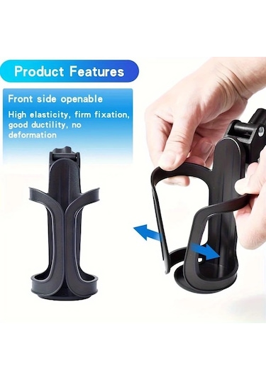 Cordial Siyah Pp Bisiklet Bardak Tutucu 360 Derece Döner Elastik Tutuş Çocuk Arabası Aksesuarı Siyah