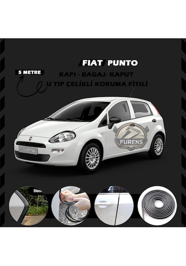 Fiat Punto Oto Araç Kapı Koruma Fitili 5metre Parlak Siyah Renk