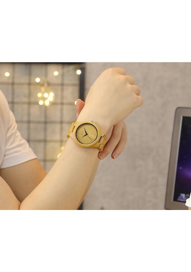 Kadınlar İçin Bambus Ahşap İzle Redear Ahşap İzle Analog Kuvars Hafif Günlük Saat Vintage Kol Saati Çok Renkli