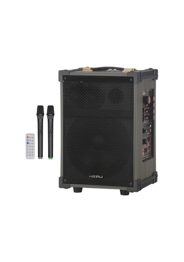 Hepu Hp-976 Partybox Bluetooth Hoparlör 8 Woofer 40w Güç 2 Kablosuz Mikrofon Kumanda