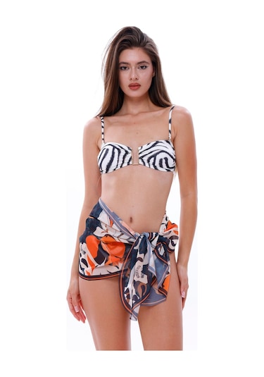 Tarzını Seç Kısa Pareo - Jungle Model 150x50 Cm Çok Renkli