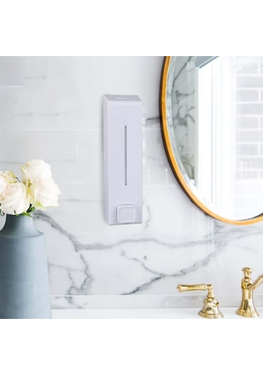 Suntek 600ml Sabunluk Duvara Monte Banyo Duş Şampuanı Otel Beyaz