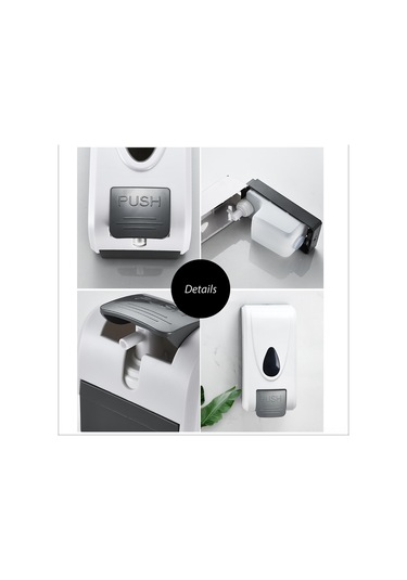 Symbee Beyaz Duvar Tipi G-7103 1000ml Manuel Köpük Sabun Dispenseri Delme Aksesuarları Ve Anahtar İçerir Beyaz - Gri